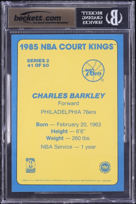 1984 Star Court Kings 5x7 Charles Barkley ROOKIE #41 BGS 9.5 GEM MINT