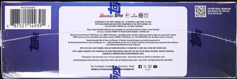 2025 Topps Bowman Draft Baseball Hobby Box, 12ct Packs