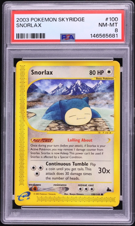 2003 Pokemon Skyridge Snorlax #100 PSA 8 NM-MT