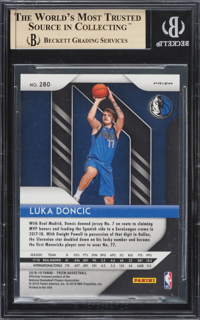 2018 Panini Prizm Red White & Blue Luka Doncic ROOKIE #280 BGS 9.5 GEM MINT