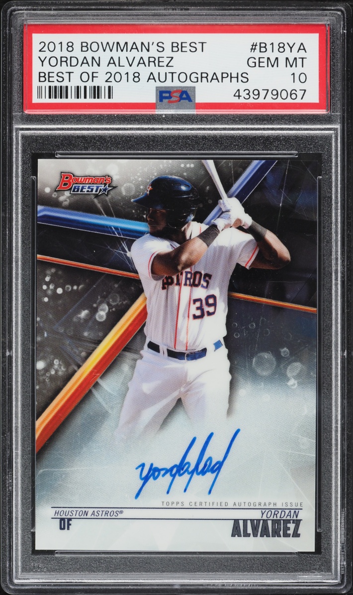 2018 Bowman's Best Of '18 Yordan Alvarez AUTO #B18-YA PSA 10 GEM MINT