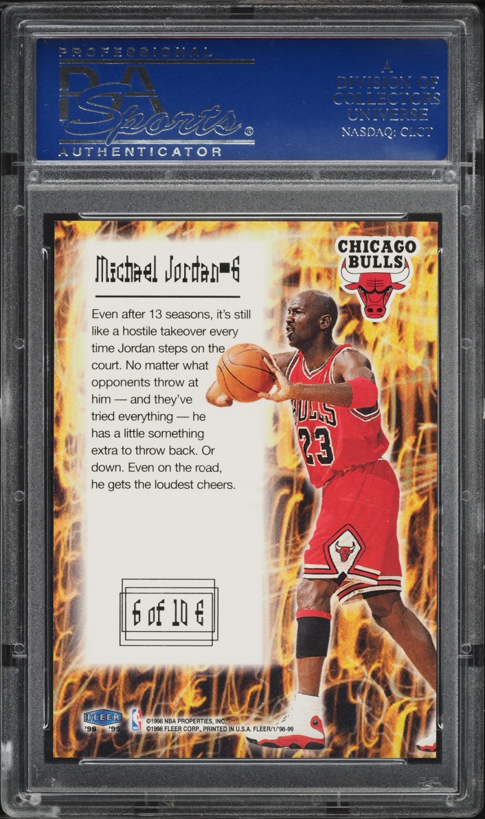 1998 Fleer Tradition Electrifying Michael Jordan #6 PSA 10 GEM MINT