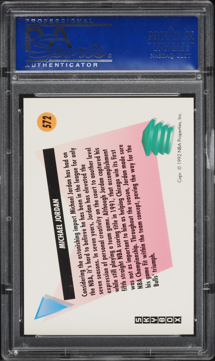 1991 Skybox Basketball Michael Jordan #572 PSA 10 GEM MINT