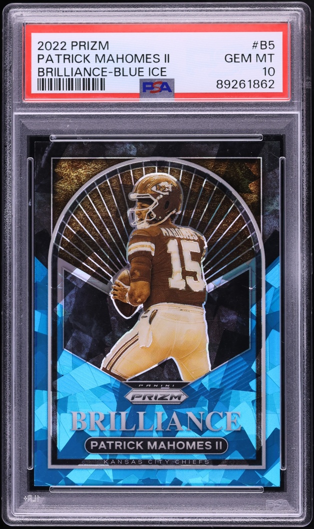 2022 Panini Prizm Brilliance Blue Ice Patrick Mahomes II /99 #B-5 PSA 10 GEM MINT