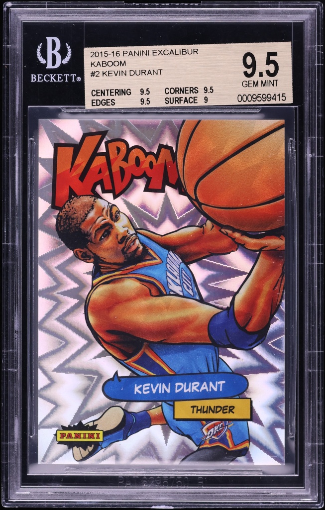 2015 Panini Excalibur Kaboom! Kevin Durant #2 BGS 9.5 GEM MINT