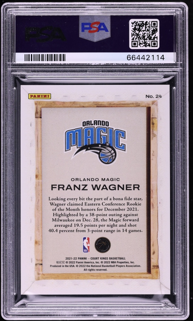 2021 Panini Court Kings Blank Slate Franz Wagner #24 PSA 10 GEM MINT
