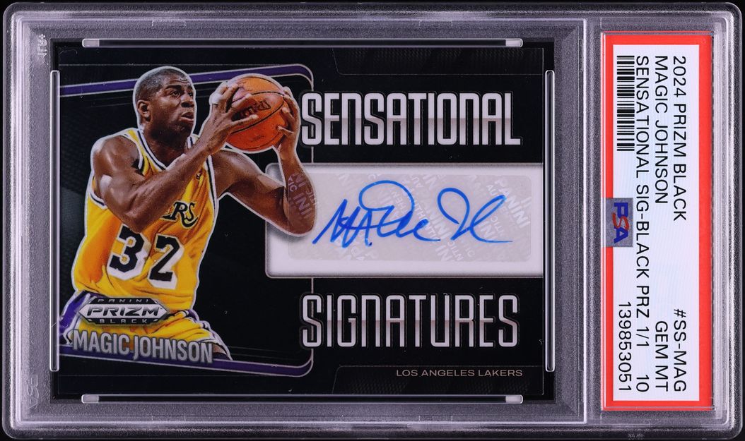 2024 Panini Prizm Black Sensational Signatures Magic Johnson AUTO 1/1 #SS-MAG PSA 10 GEM MINT