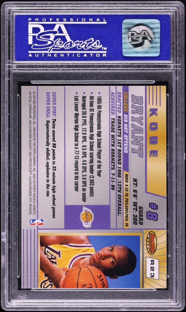 1996 Bowman's Best Kobe Bryant ROOKIE #R23 PSA 10 GEM MINT