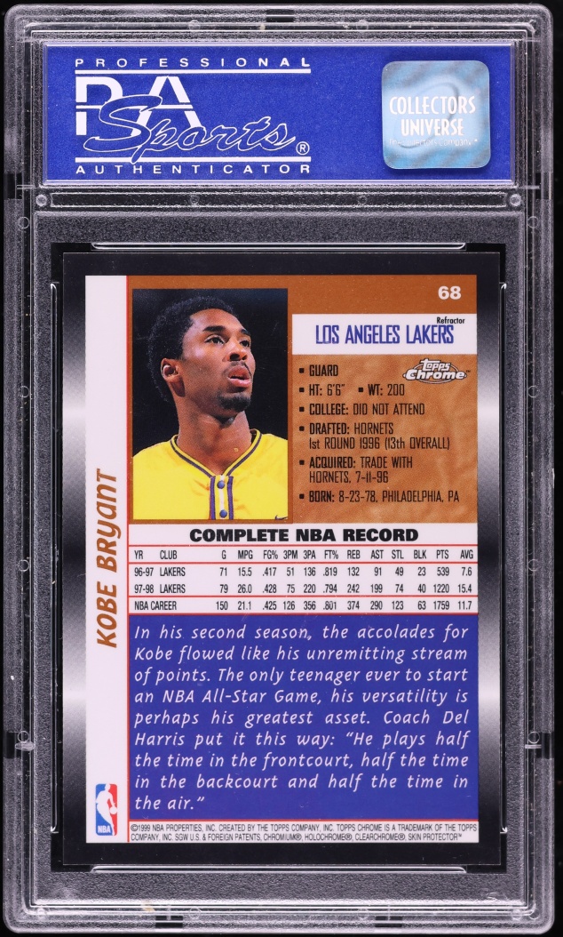 1998 Topps Chrome Refractor Kobe Bryant #68 PSA 9 MINT