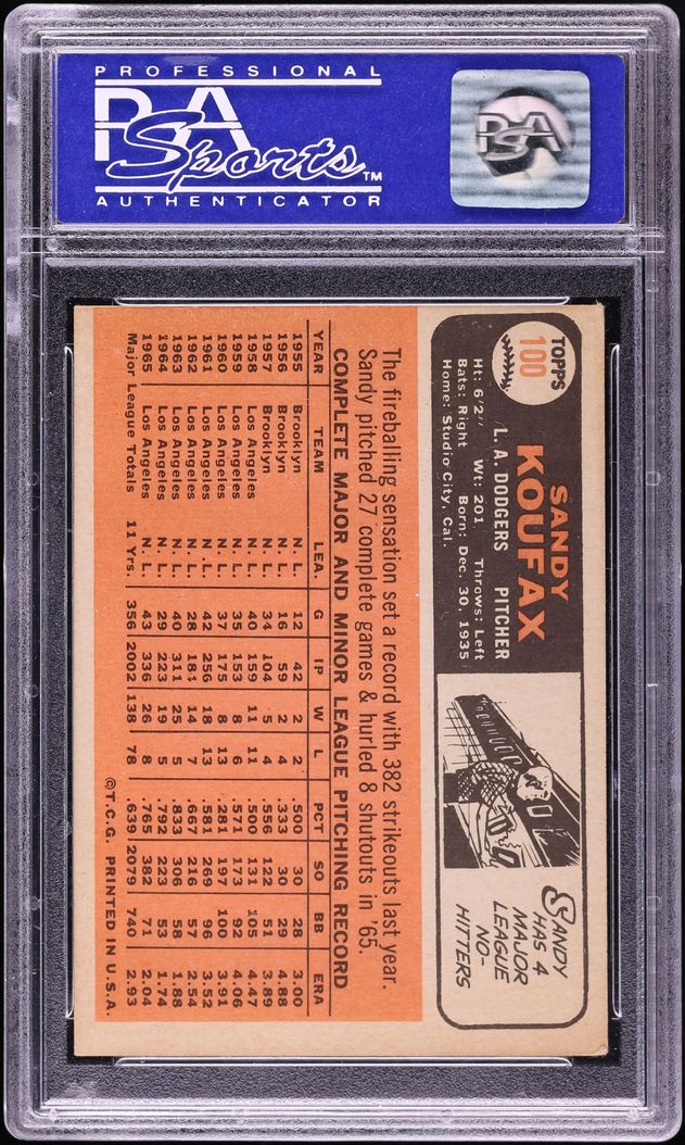 1956 Topps Sandy Koufax #100 PSA 6 EXMT