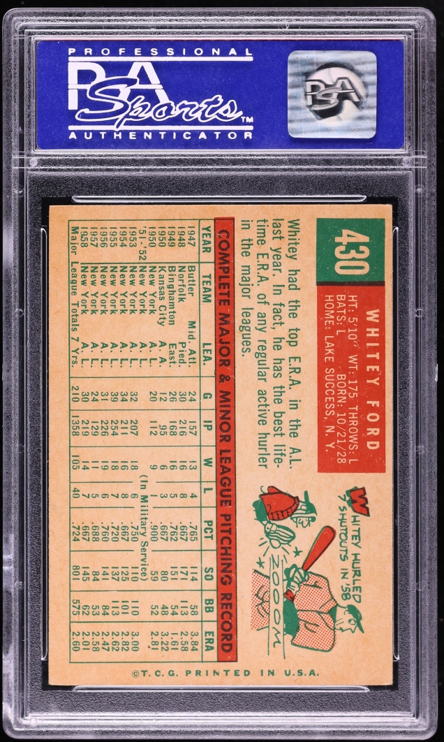 1959 Topps Whitey Ford #430 PSA 6 EXMT