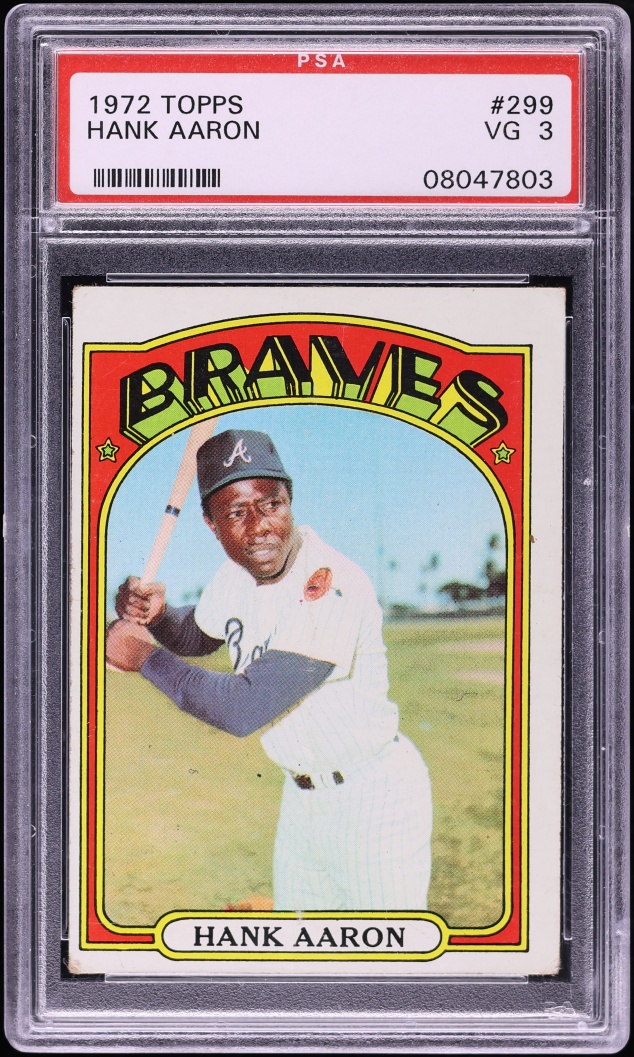 1972 Topps Hank Aaron #299 PSA 3 VG