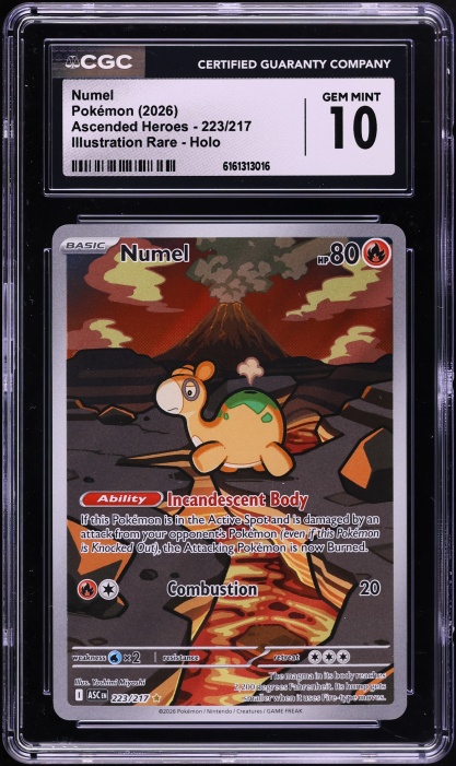 2026 Pokemon Mega Evolution Ascended Heroes IR Numel #223 CGC 10 GEM MINT