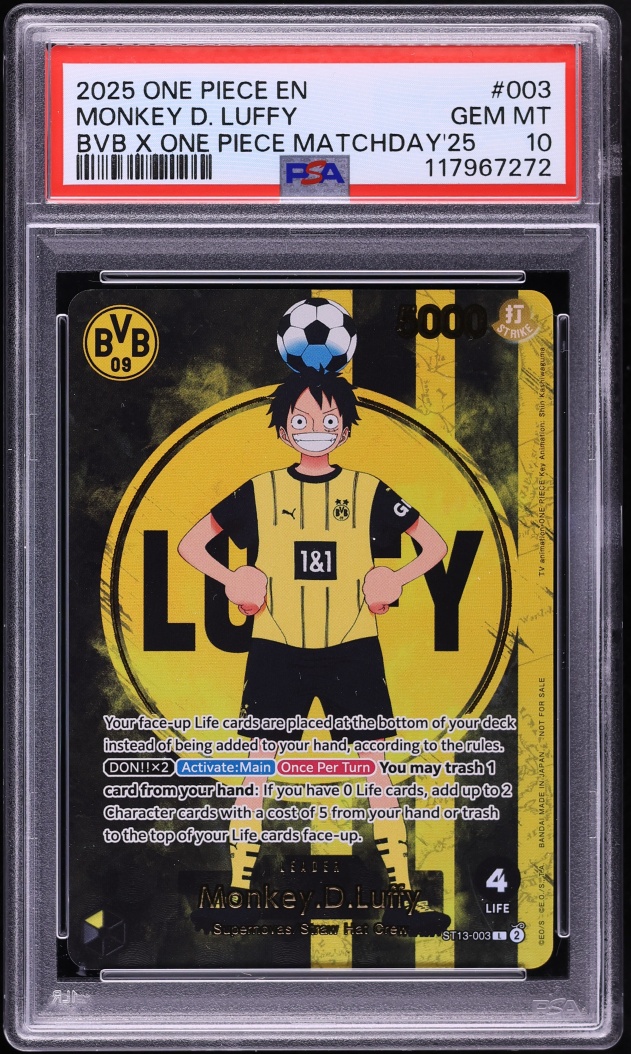 2025 One Piece Promo BVB Match Day Leader Monkey D. Luffy #ST13-003 PSA 10 GEM MINT