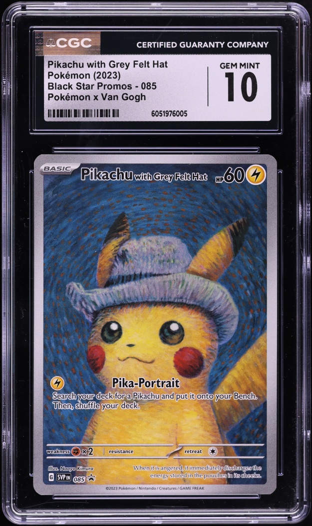 2023 Pokemon Scarlet & Violet Promo Van Gogh Full Art Pikachu With Grey Felt Hat #85 CGC 10 GEM