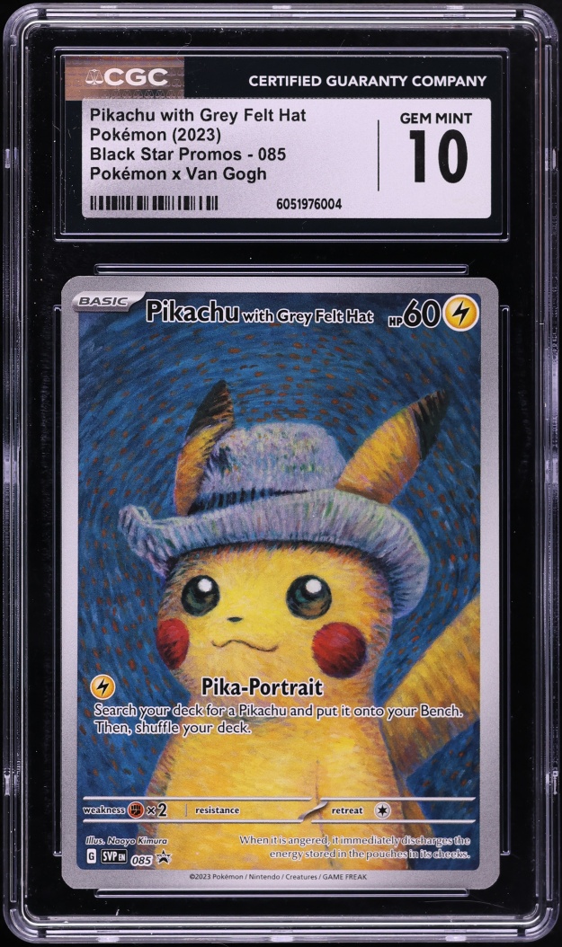 2023 Pokemon Scarlet & Violet Promo Van Gogh Full Art Pikachu With Grey Felt Hat #85 CGC 10 GEM