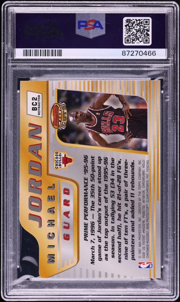 1996 Bowman's Best Cuts Refractor Michael Jordan #BC2 PSA 8 NM-MT