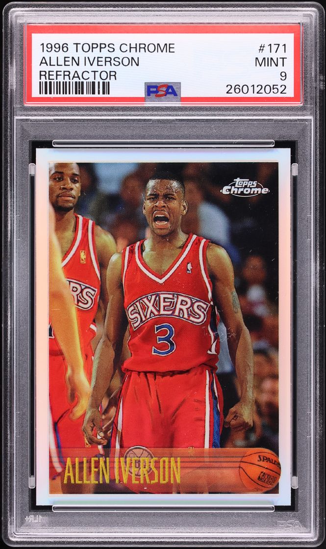 1996 Topps Chrome Refractor Allen Iverson ROOKIE #171 PSA 9 MINT