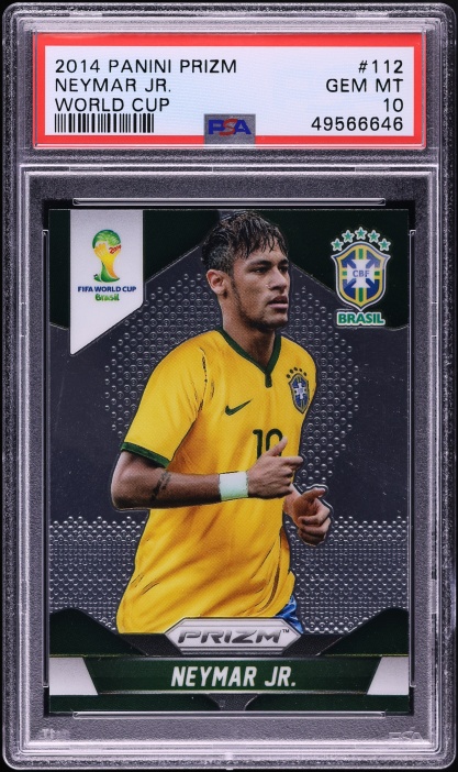 2014 Panini Prizm World Cup Blue Neymar Jr. /199 #112 PSA 8 NM-MT