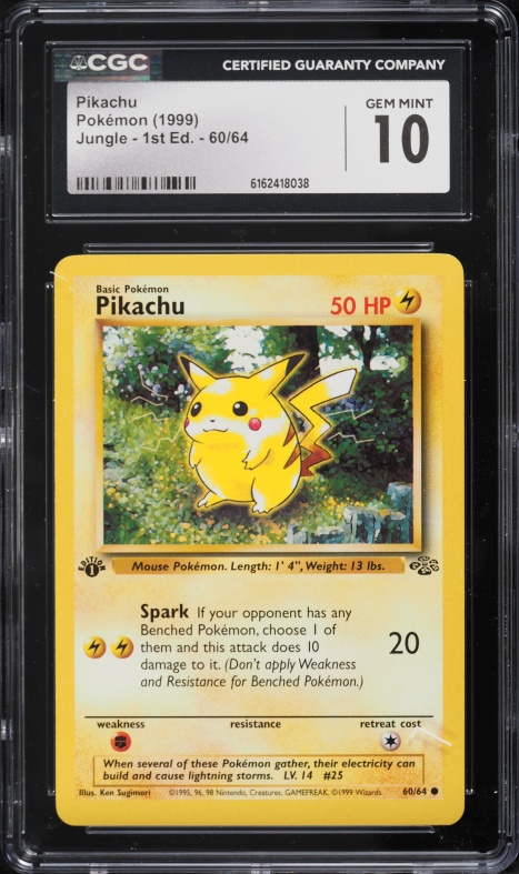 1999 Pokemon Base Set Pikachu #58 CGC 10 GEM MINT on Fanatics Collect