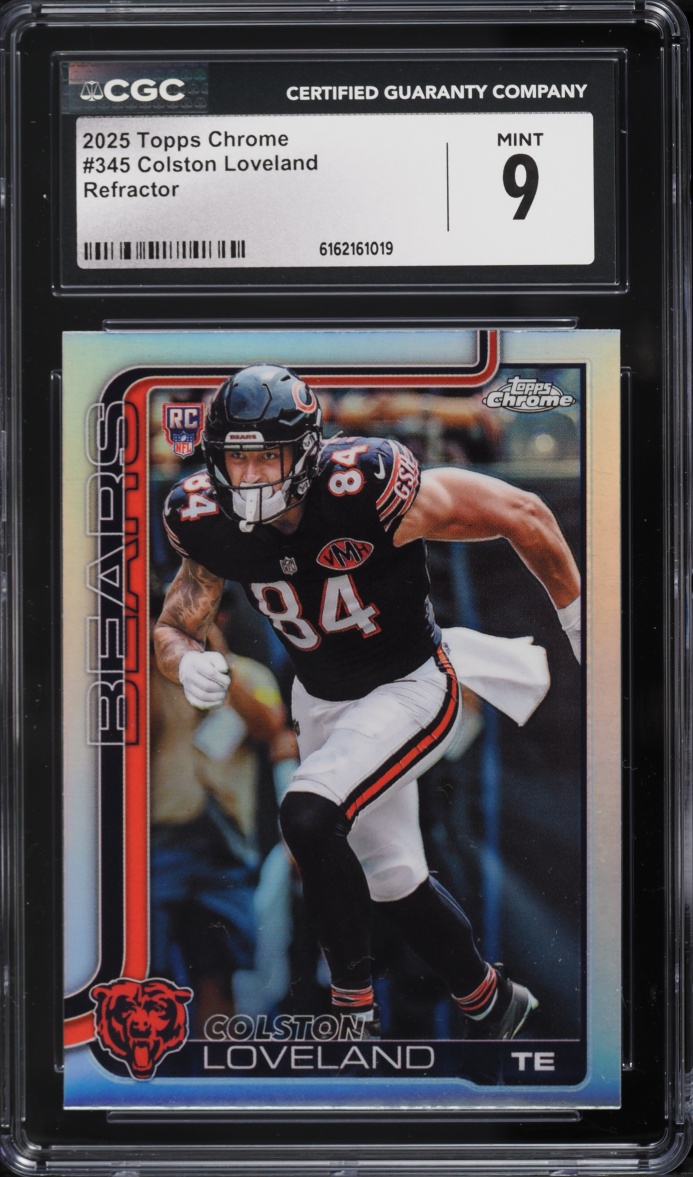 2025 Topps Chrome Refractor Colston Loveland ROOKIE #345 CGC 9 MINT