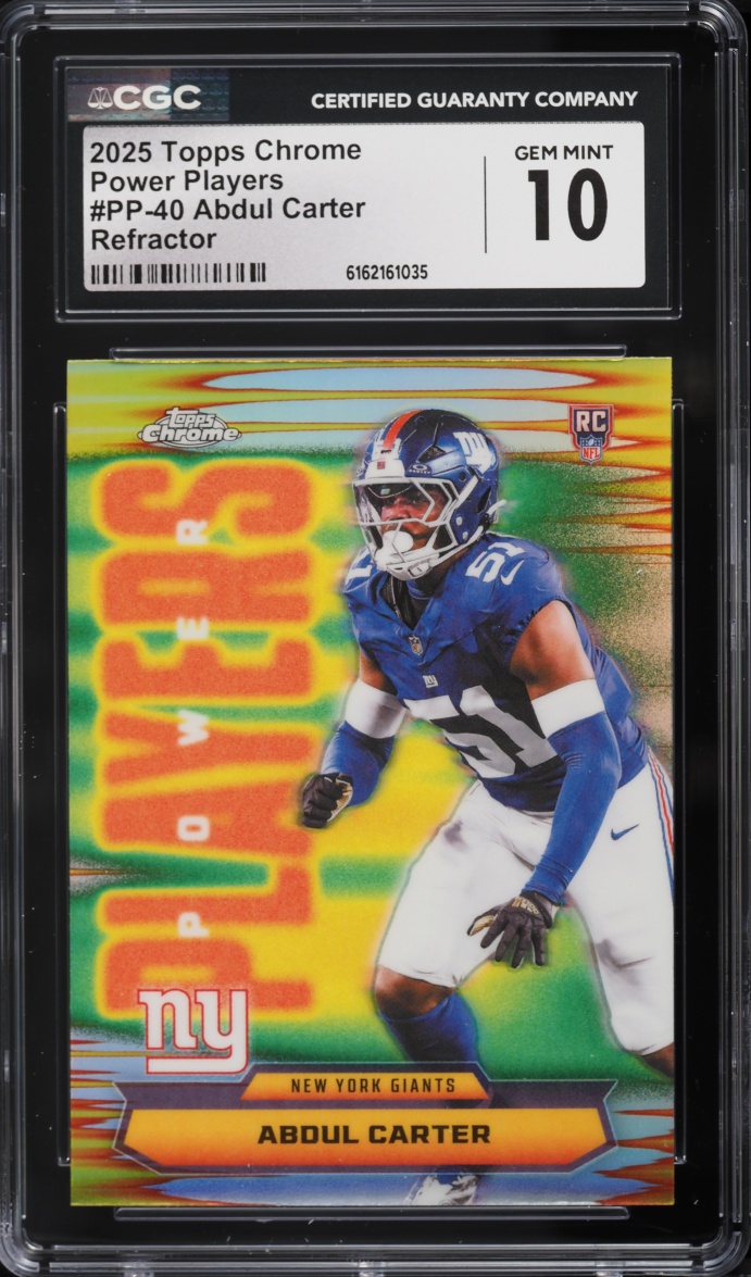 2025 Topps Chrome Power Players Refractor Abdul Carter ROOKIE #PP-40 CGC 10 GEM MINT