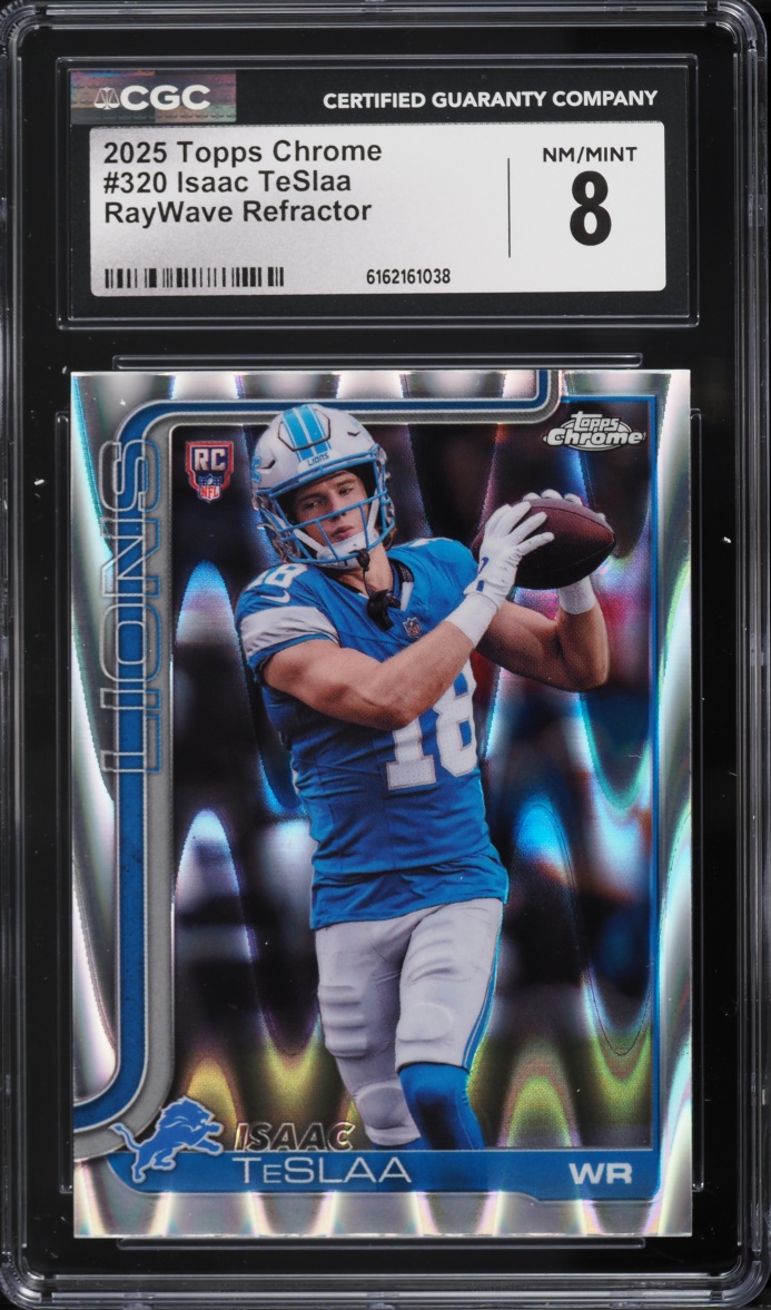 2025 Topps Chrome RayWave Refractor Isaac TeSlaa ROOKIE #320 CGC 8 NM-MT