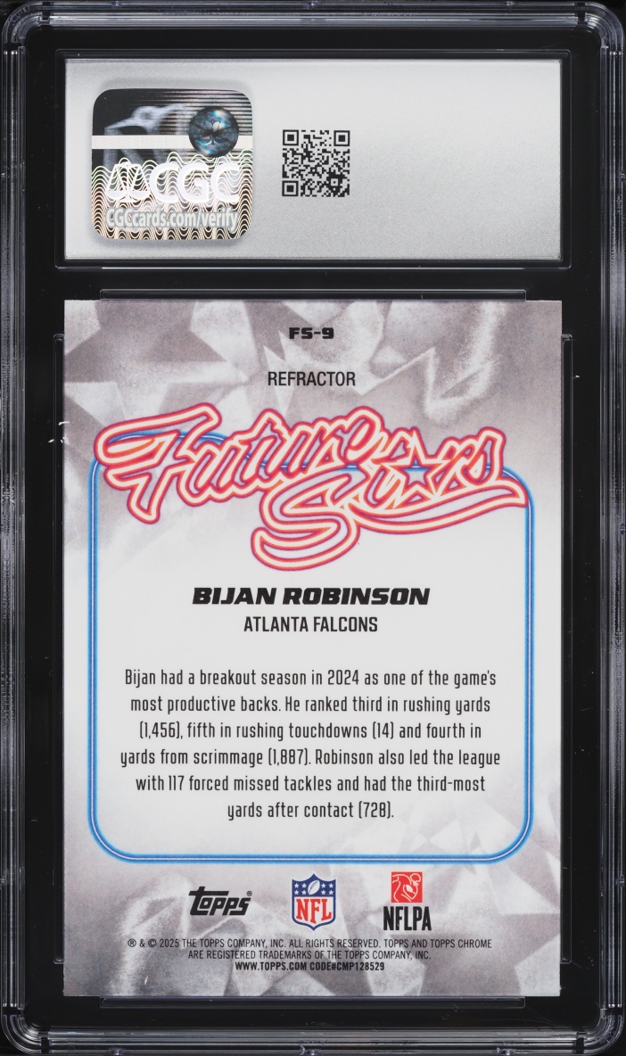 2025 Topps Chrome Future Stars Refractor Bijan Robinson #FS-9 CGC 10 GEM MINT