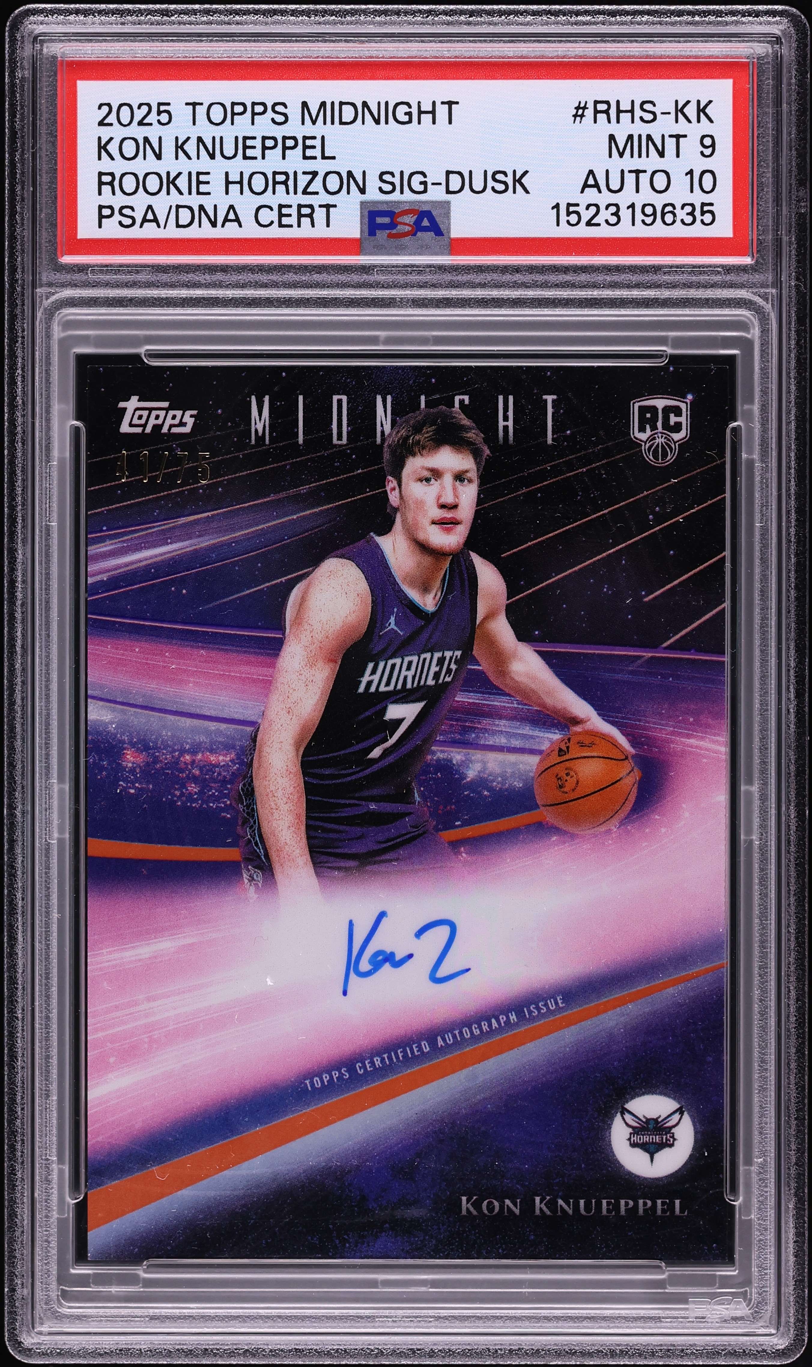 2025 Topps Midnight Horizon Signatures Dusk Kon Knueppel ROOKIE 