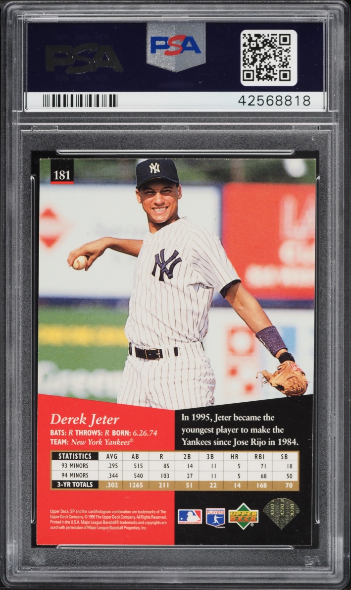 1995 SP Derek Jeter ROOKIE #181 PSA 10 GEM MINT