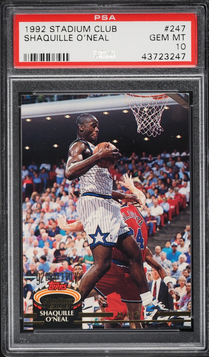 1992 Stadium Club Basketball Shaquille O'Neal ROOKIE #247 PSA 10 GEM MINT