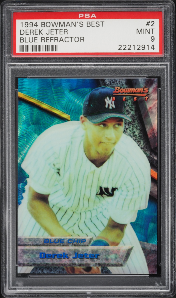 1994 Bowman's Best Blue Refractor Derek Jeter ROOKIE #2 PSA 9 MINT