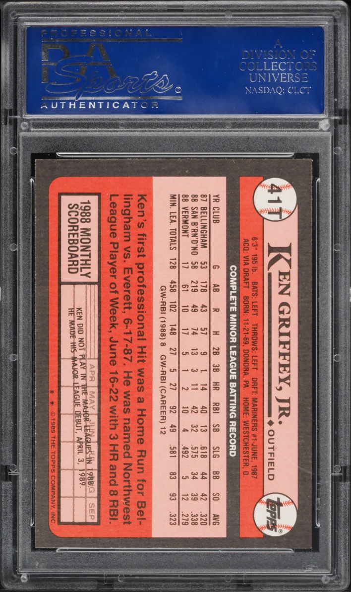 1989 Topps Traded Ken Griffey Jr. ROOKIE #41T PSA 10 GEM MINT