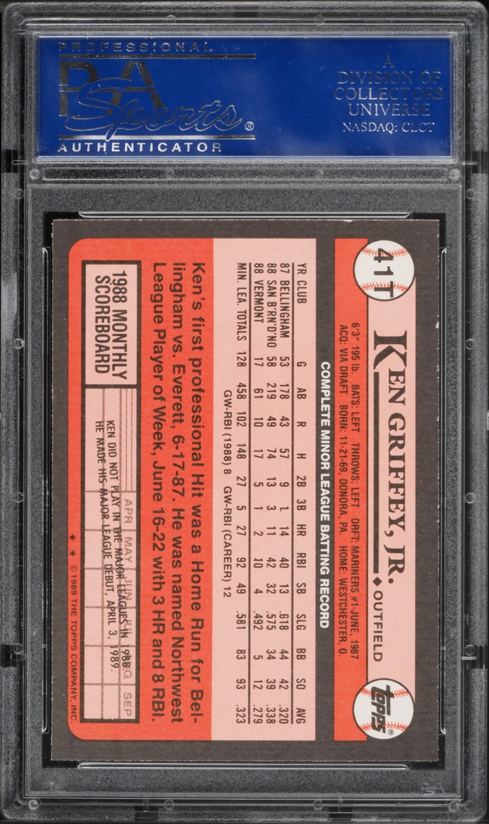 1989 Topps Traded Ken Griffey Jr. ROOKIE #41T PSA 10 GEM MINT
