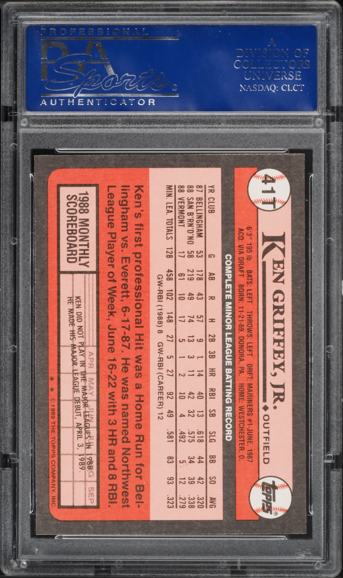 1989 Topps Traded Ken Griffey Jr. ROOKIE #41T PSA 10 GEM MINT