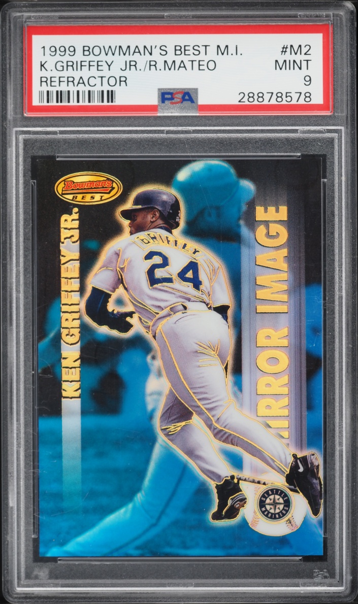 1999 Bowman's Best Mirror Image Refractor Ken Griffey Jr. Ruben Mateo #M2 PSA 9 MINT