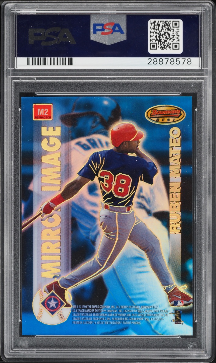 1999 Bowman's Best Mirror Image Refractor Ken Griffey Jr. Ruben Mateo #M2 PSA 9 MINT