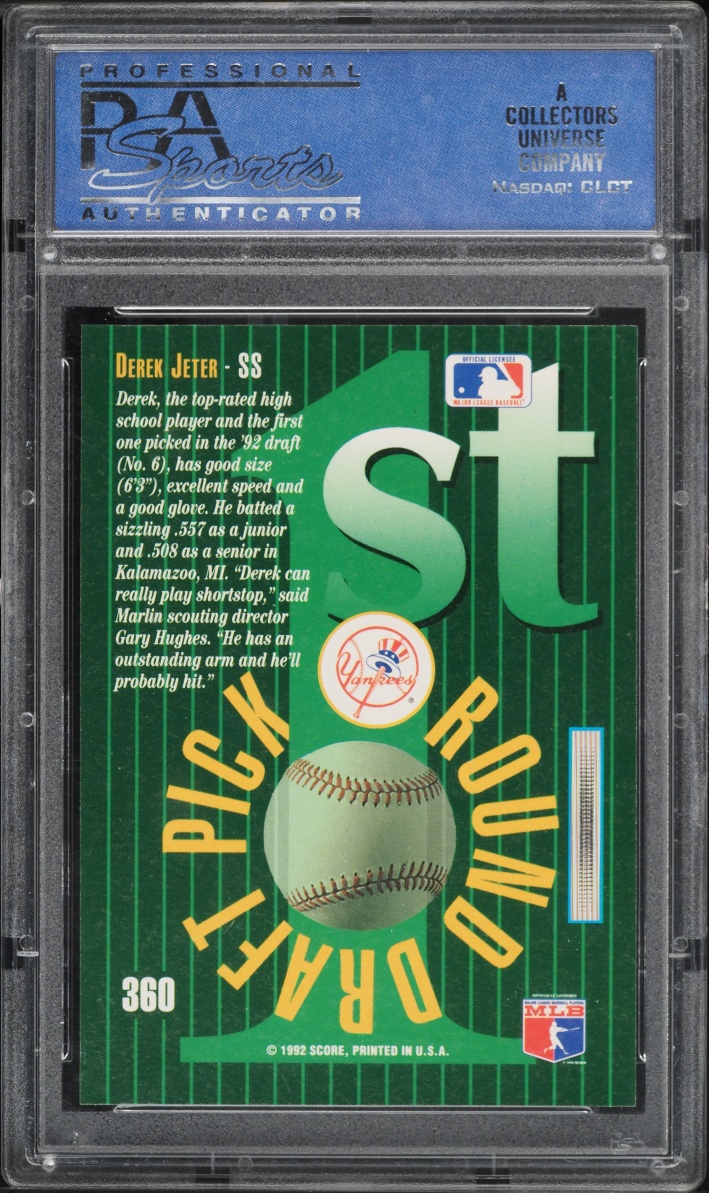 1991 Score Select Derek Jeter ROOKIE #360 PSA 10 GEM MINT