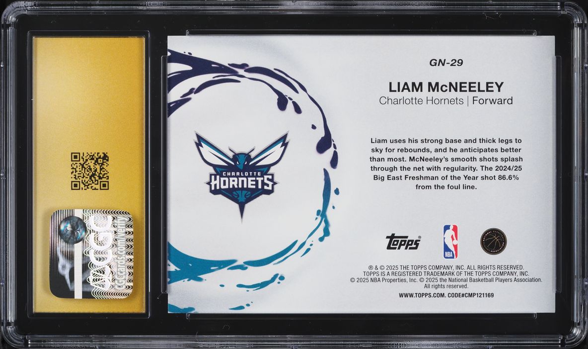 2025 Topps Generation Now Liam McNeeley ROOKIE #GN-29 CGC 10 PRISTINE