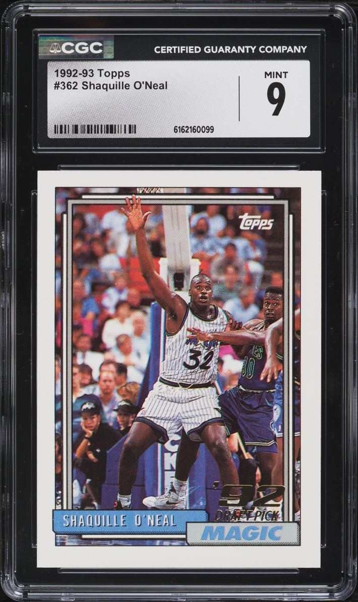 1992 Topps Basketball Shaquille O'Neal ROOKIE #362 CGC 9 MINT