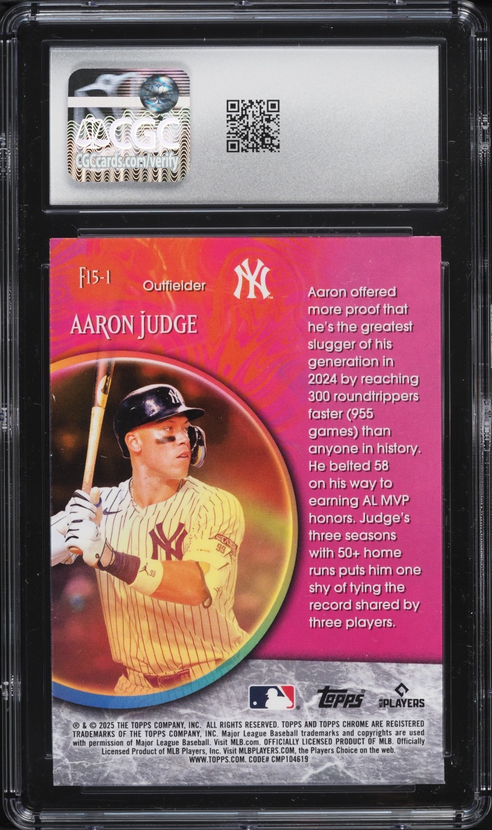 2025 Topps Chrome Fortune 15 Aaron Judge #F15-1 CGC 10 GEM MINT