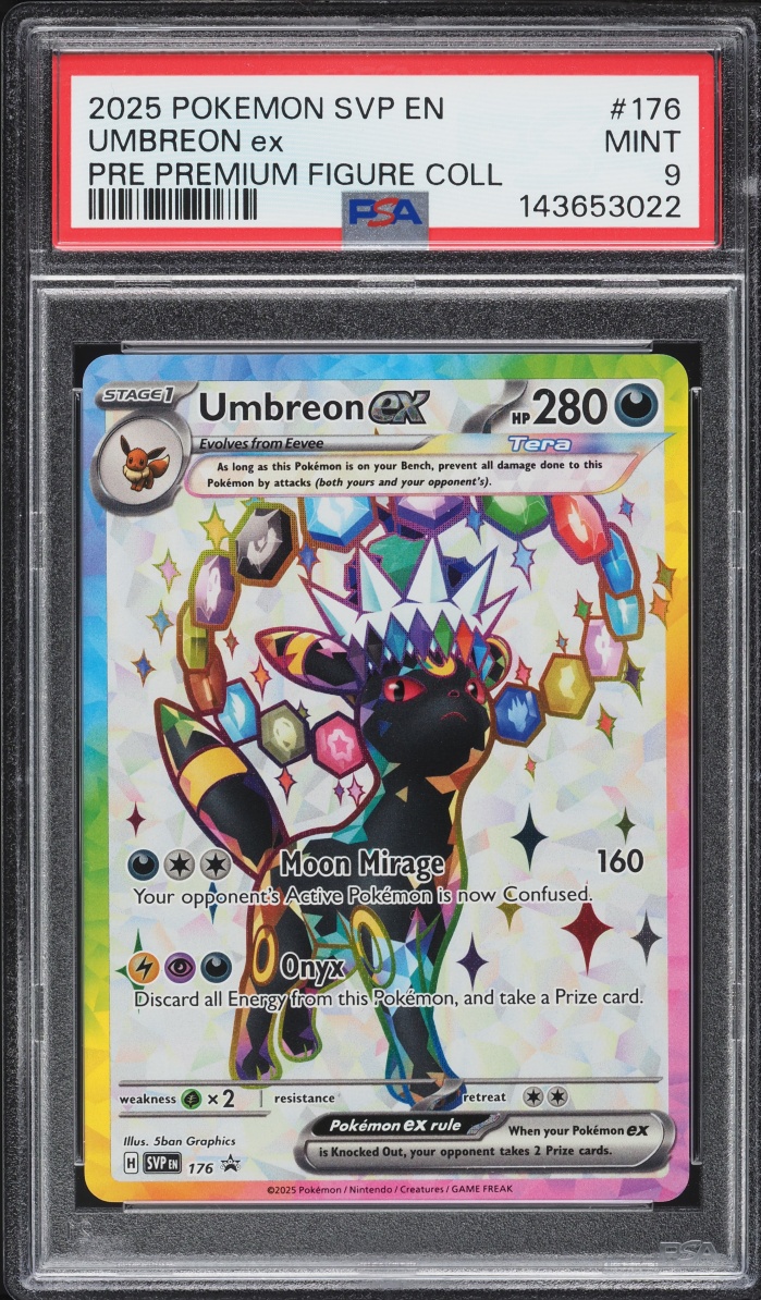 2025 Pokemon SV Promo Prismatic Evolutions Premium Figure Full Art Umbreon ex #176 PSA 9 MINT