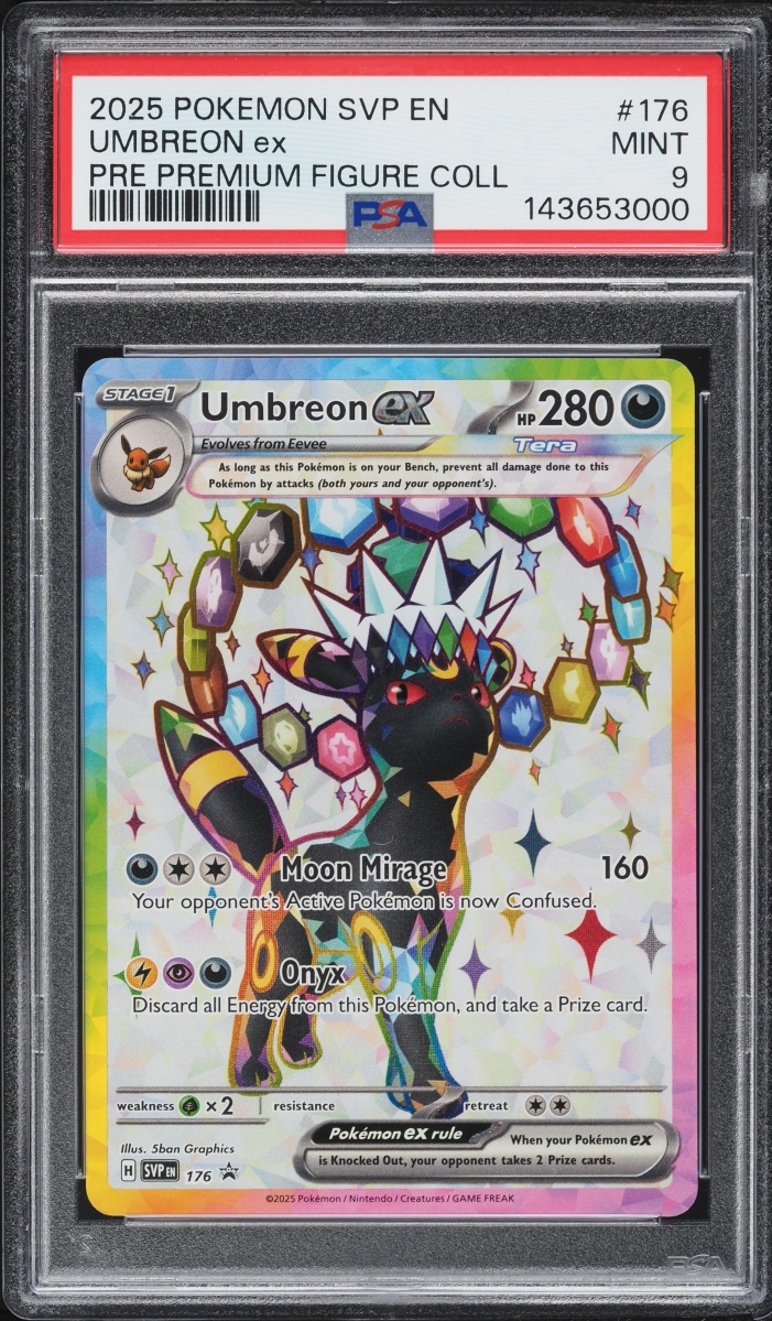 2025 Pokemon SV Promo Prismatic Evolutions Premium Figure Full Art Umbreon ex #176 PSA 9 MINT