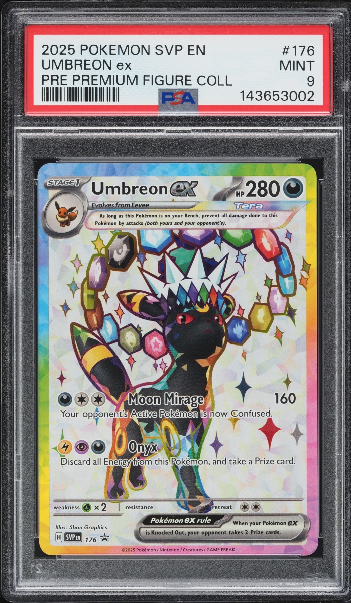 2025 Pokemon SV Promo Prismatic Evolutions Premium Figure Full Art Umbreon ex #176 PSA 9 MINT
