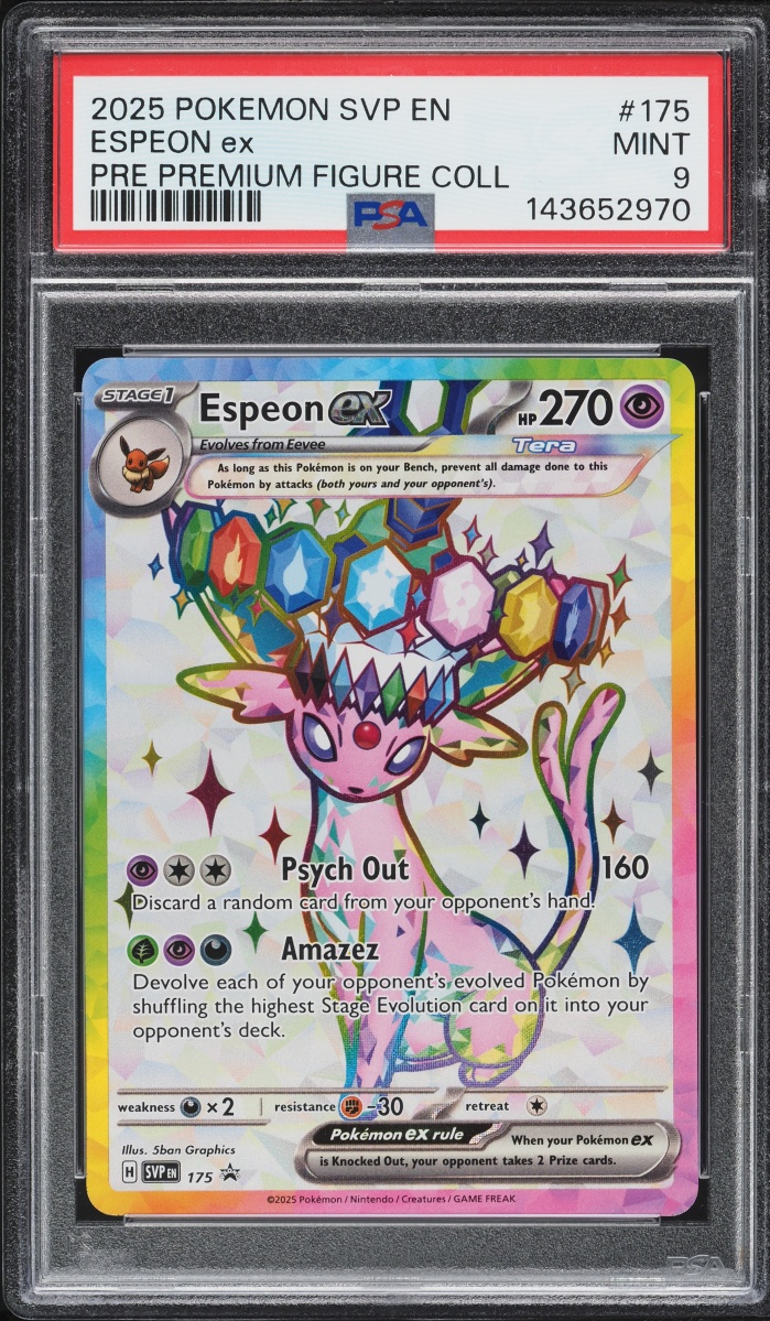 2025 Pokemon SV Promo Prismatic Evolutions Premium Figure Full Art Espeon ex #175 PSA 9 MINT