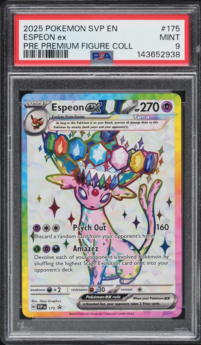 2025 Pokemon SV Promo Prismatic Evolutions Premium Figure Full Art Espeon ex #175 PSA 9 MINT