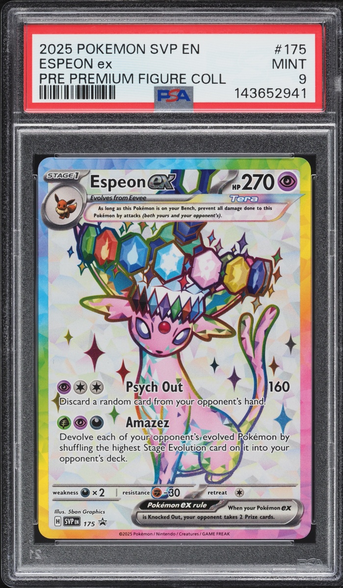 2025 Pokemon SV Promo Prismatic Evolutions Premium Figure Full Art Espeon ex #175 PSA 9 MINT