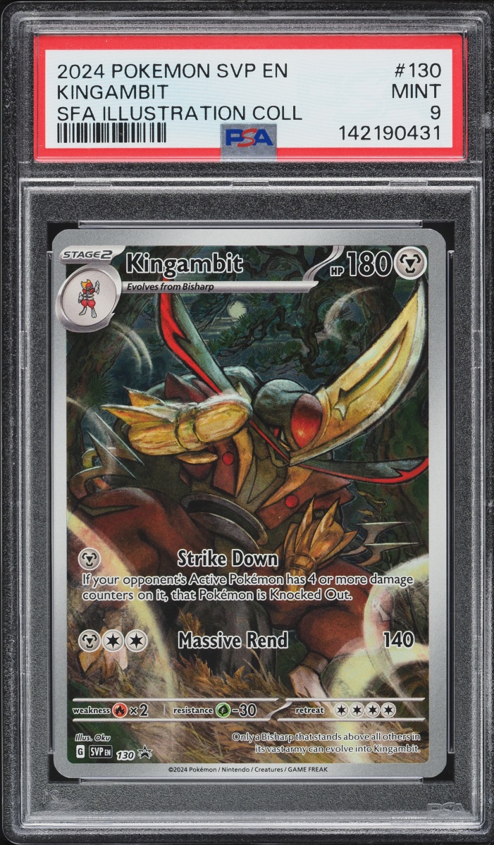 2024 Pokemon Scarlet & Violet Promo Shrouded Fable Illustration Full Art Kingambit #130 PSA 9