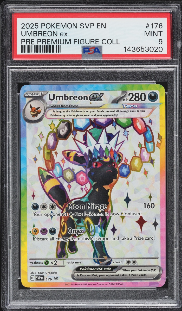 2025 Pokemon SV Promo Prismatic Evolutions Premium Figure Full Art Umbreon ex #176 PSA 9 MINT