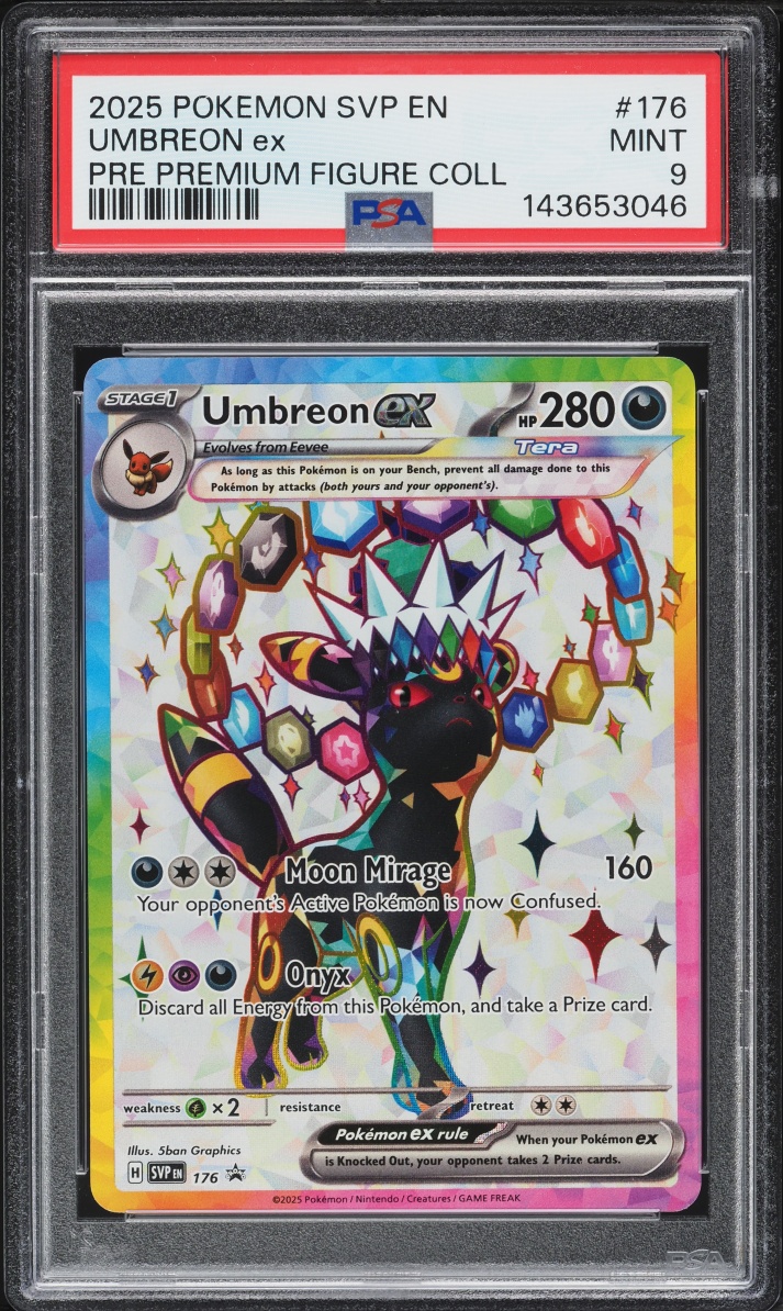 2025 Pokemon SV Promo Prismatic Evolutions Premium Figure Full Art Umbreon ex #176 PSA 9 MINT